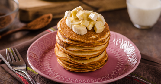 Chocolate Banana Protein Pancakes