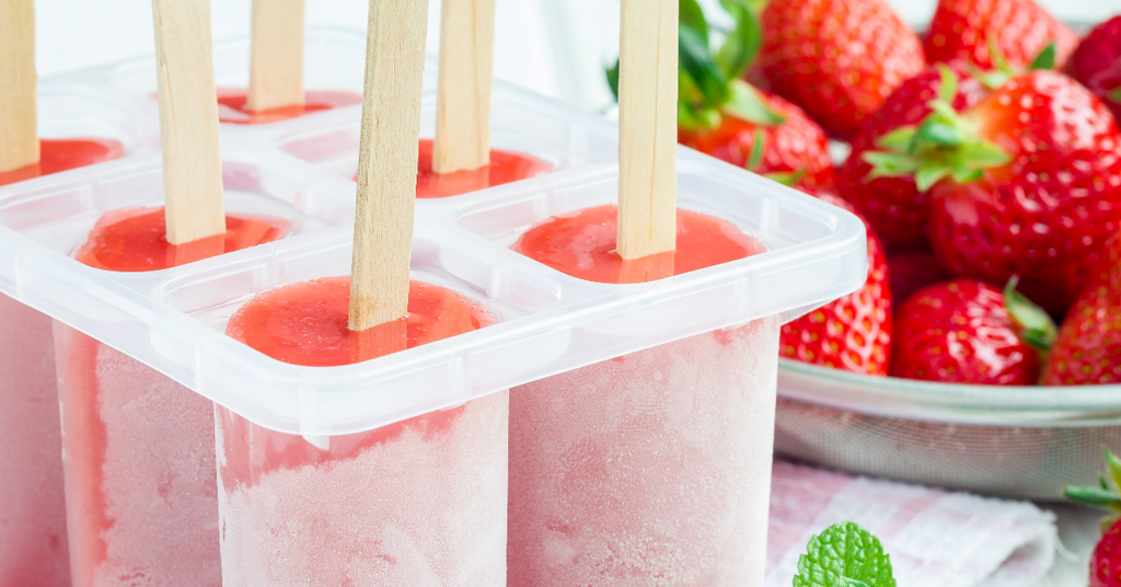 Strawberry Lime Collagen Popsicles