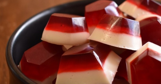 Raspberry Gelatin Bites (made with keto cheesecake)