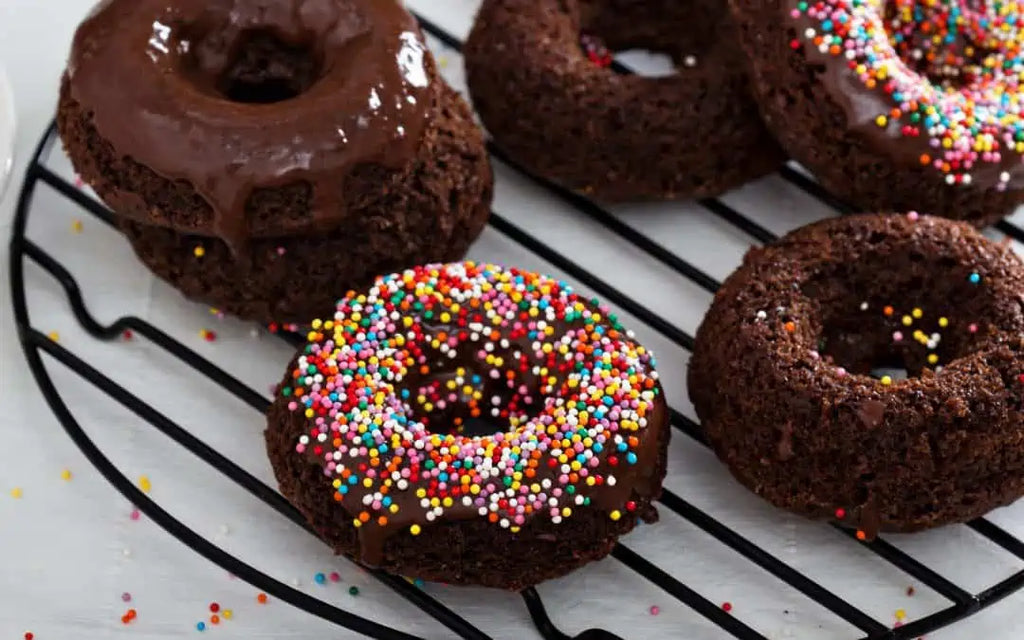 Chocolate Protein Donuts with Sprinkles