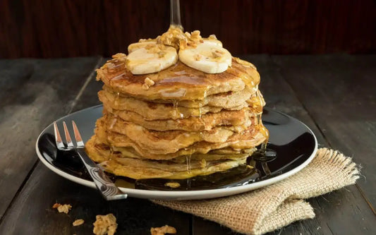 Banana Walnut Protein Pancakes 🥞